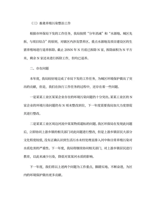环保局年度工作报告word模板