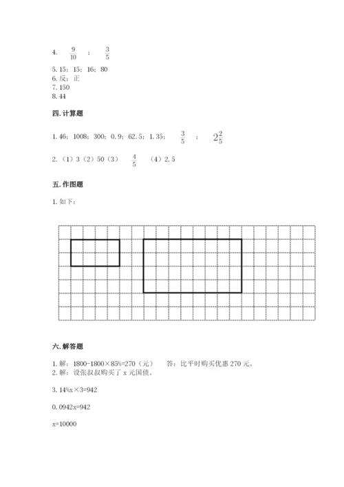 人教版六年级下册数学期末测试卷及完整答案（全优）.docx