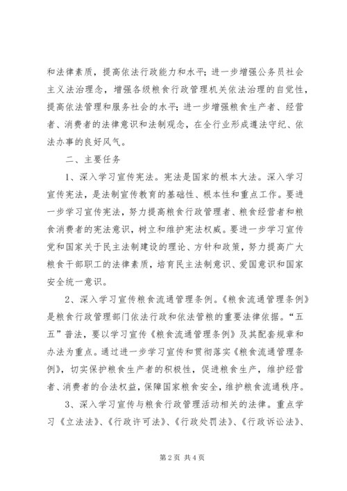 市粮食行业五五普法工作规划 (3).docx