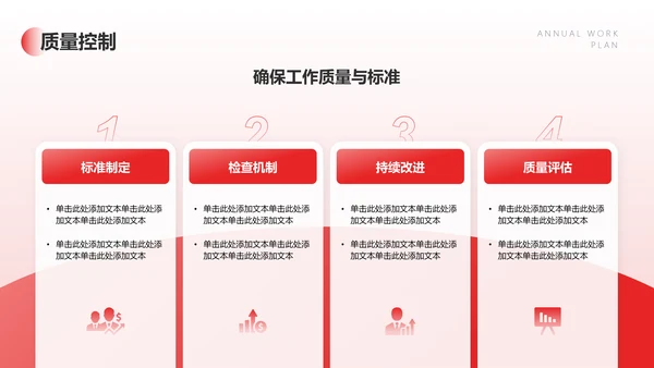 红色商务风年度工作计划PPT模板
