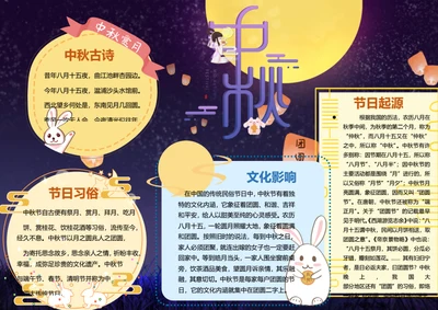中秋节word小报