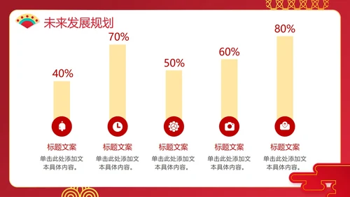 红色手绘新年年终工作汇报PPT模板