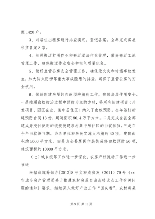 县房产管理局工作报告 (2).docx