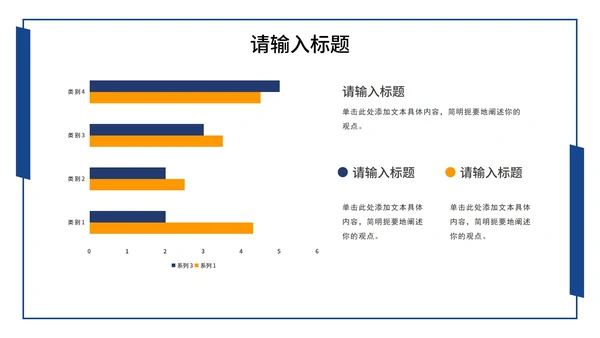 蓝橙商务简约几何工作汇报PPT模板