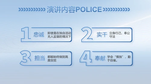 蓝色公安人民警察工作总结PPT
