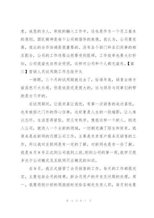 营销人员试用期工作总结开头.docx