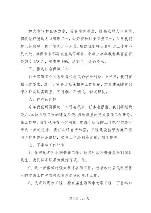村政府上半年工作总结和下半年工作计划 (6).docx