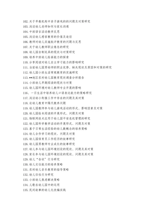 毕业论文选题参考