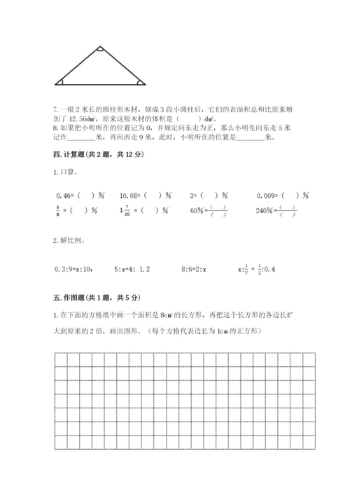 沪教版数学六年级下册期末检测试题附参考答案【综合卷】.docx