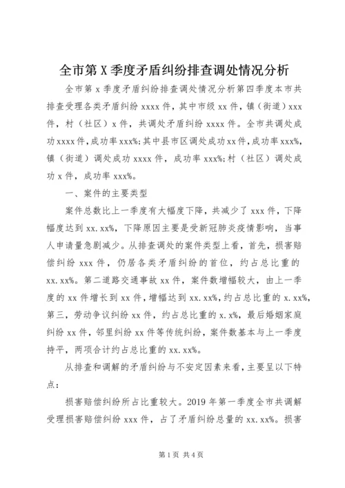 全市第X季度矛盾纠纷排查调处情况分析.docx