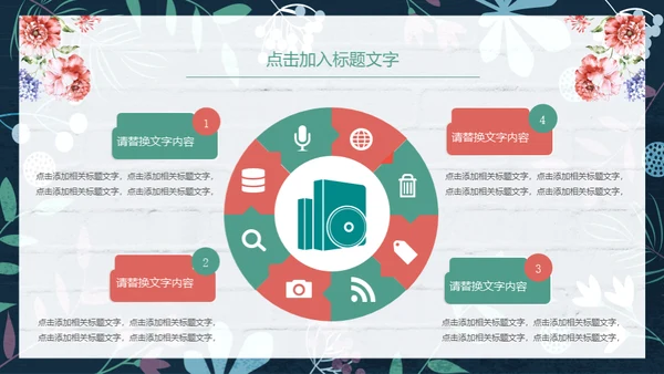 花朵教师说课花店花卉通用PPT模板