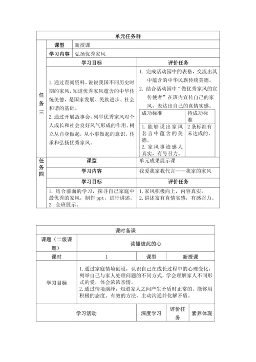 【大单元教学设计】统编版五年级下册道德与法治 第一单元备课教案
