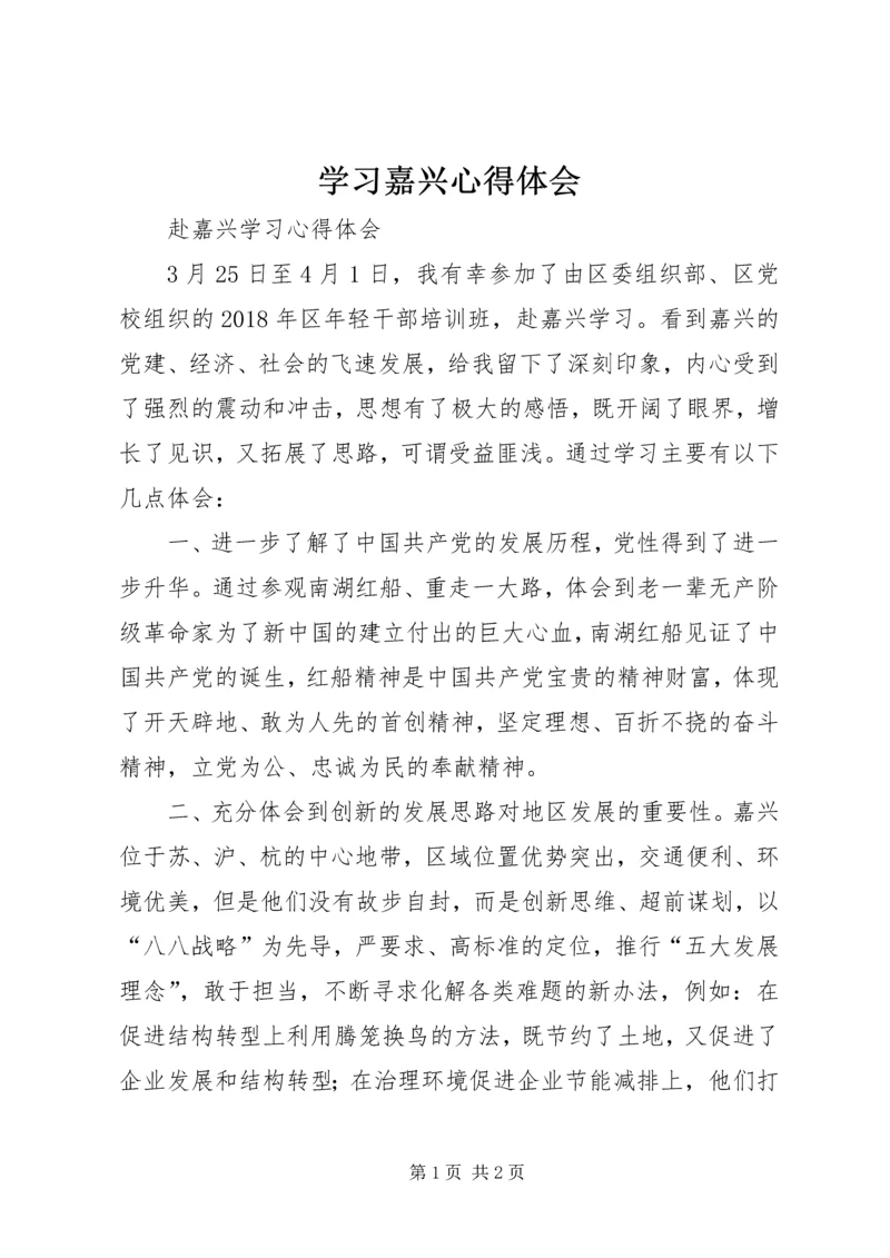 学习嘉兴心得体会 (2).docx