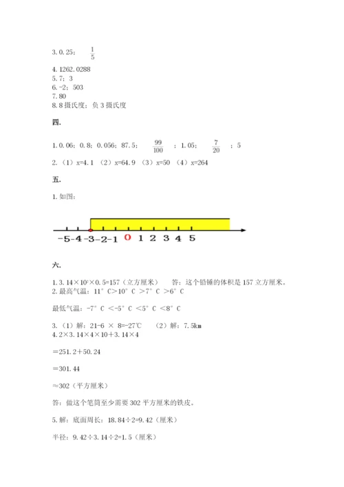 小学六年级数学毕业试题及参考答案（满分必刷）.docx