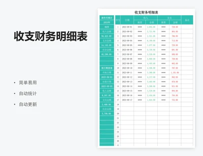 收支财务明细表