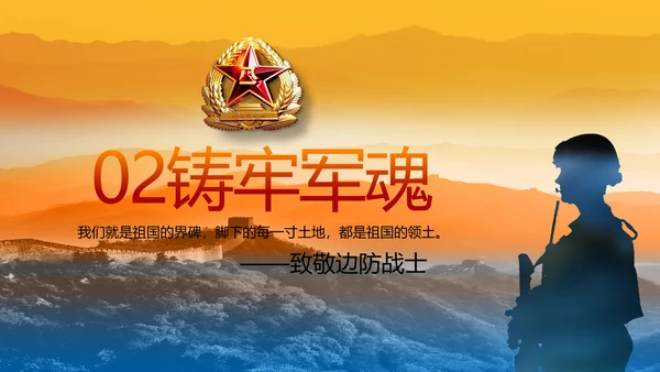 八一部队军事工作总结汇报动态PPT模板