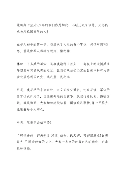 初一开学军训心得范文10篇.docx