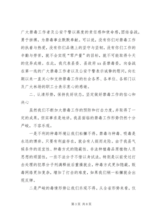 副县长在全县禁毒工作会议上的讲话.docx