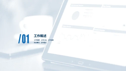 蓝色商务工作总结PPT案例