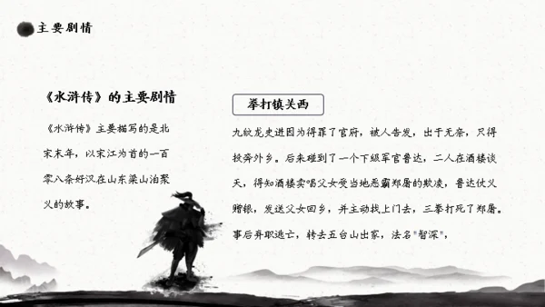 施耐庵《水浒传》分享通用PPT模板