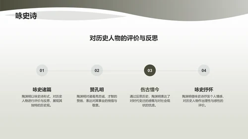 绿色国风陶渊明东晋末第一位田园诗人PPT模板