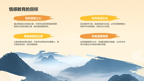 橙色复古风重阳敬老课件PPT模板