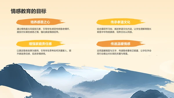 橙色复古风重阳敬老课件PPT模板