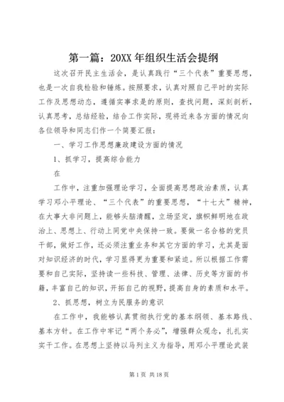 第一篇：20XX年组织生活会提纲_1.docx