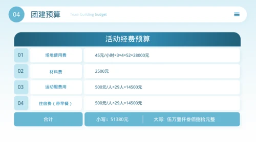 蓝色商务风团建活动方案PPT