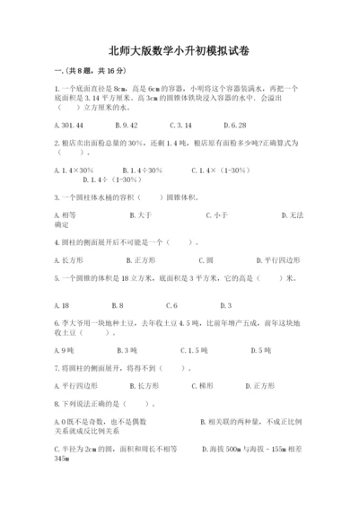 北师大版数学小升初模拟试卷及参考答案【巩固】.docx