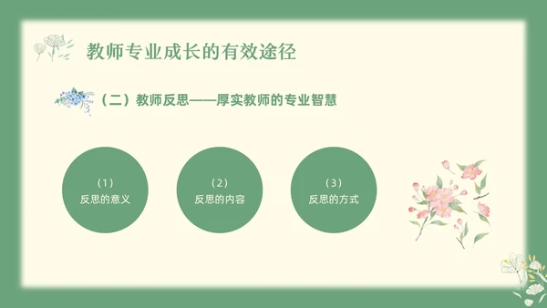 绿色小清新教师专业成长教师专业发展PPT模板宣传PPT动教师培训