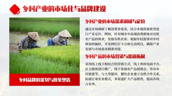 红色商务风乡村振兴战略实施与发展规划PPT模板