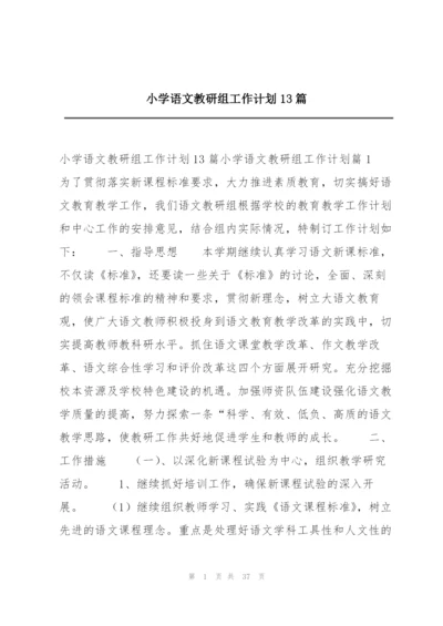 小学语文教研组工作计划13篇.docx