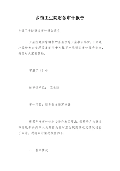 乡镇卫生院财务审计报告.docx