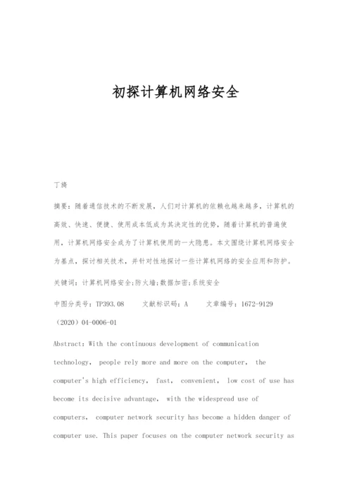 初探计算机网络安全.docx