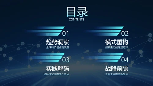 简约蓝色渐变科技风大学生创新创业PPT模板