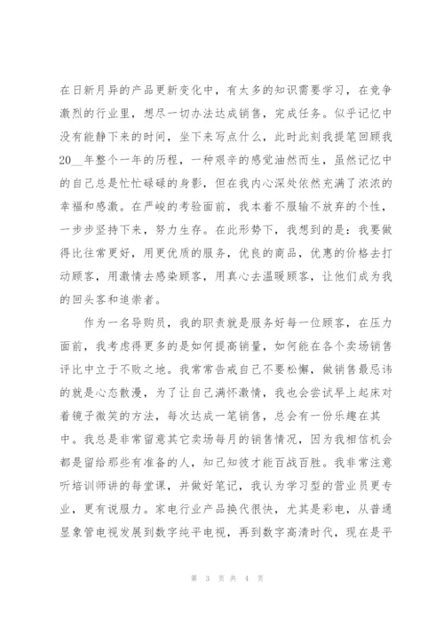 销售导购员个人年度工作总结.docx