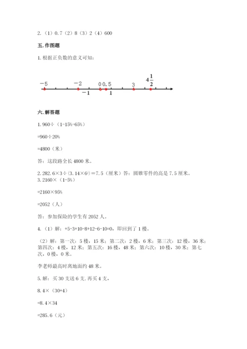 吉林市桦甸市六年级下册数学期末测试卷含答案.docx