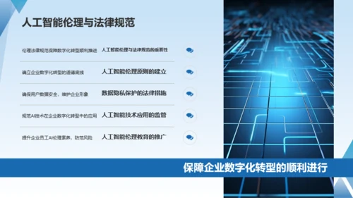蓝色科技人工智能赋能企业数字化PPT模板