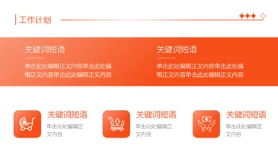 橙红渐变3项并列图示工作总结