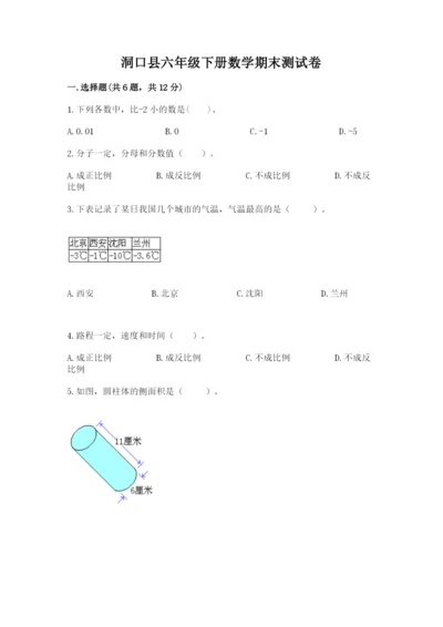 洞口县六年级下册数学期末测试卷及一套参考答案.docx