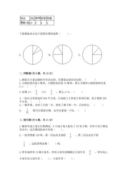 人教版六年级上册数学期末检测卷（精品）.docx