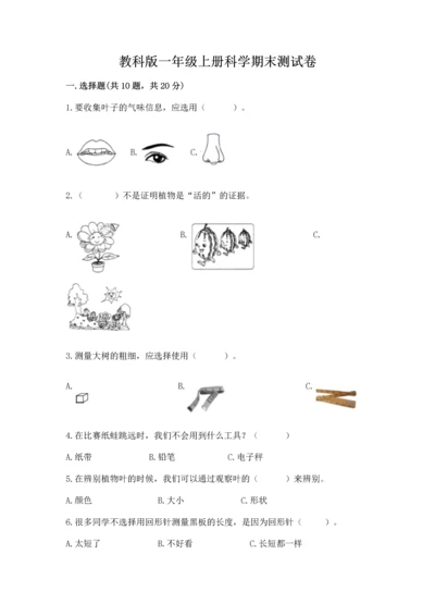 教科版一年级上册科学期末测试卷精品（名师推荐）.docx