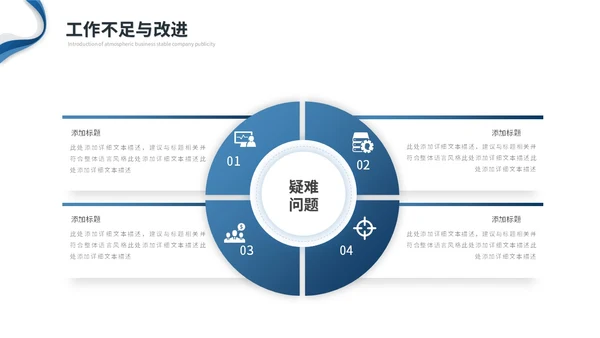 蓝色简约商务月度工作总结工作汇报述职报告ppt模板
