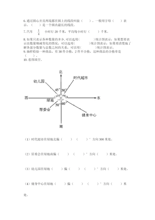2022六年级上册数学期末测试卷附答案（达标题）.docx