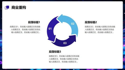 蓝紫色科技风未来无限创新创业计划书PPT模板
