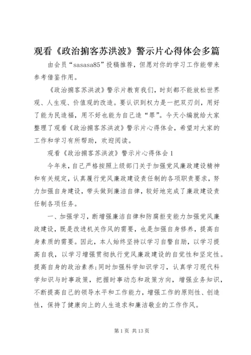 观看《政治掮客苏洪波》警示片心得体会多篇.docx