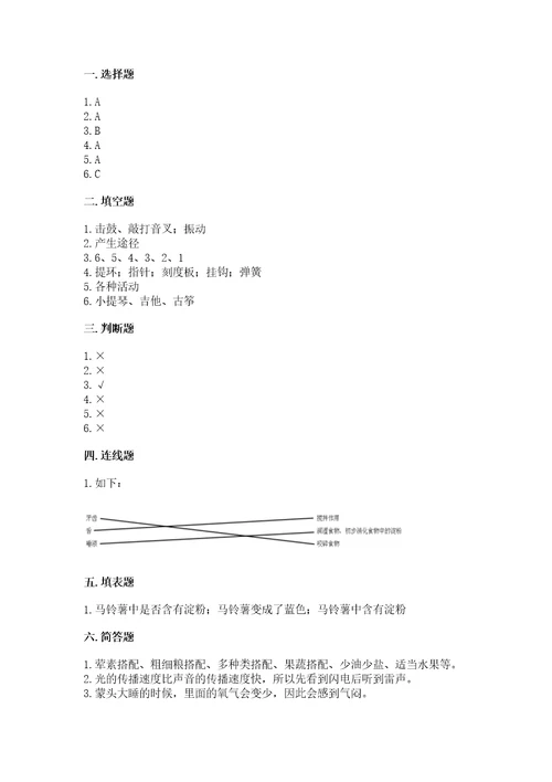 新教科版四年级科学上册期末测试卷附答案（培优b卷）