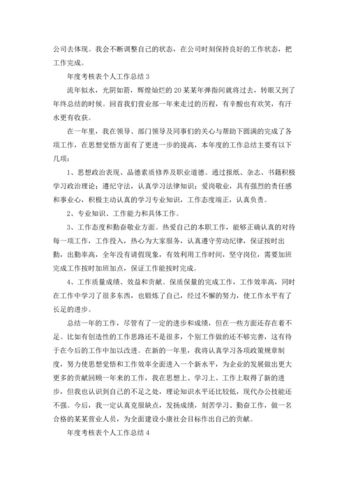 年度考核表个人工作总结(15篇).docx