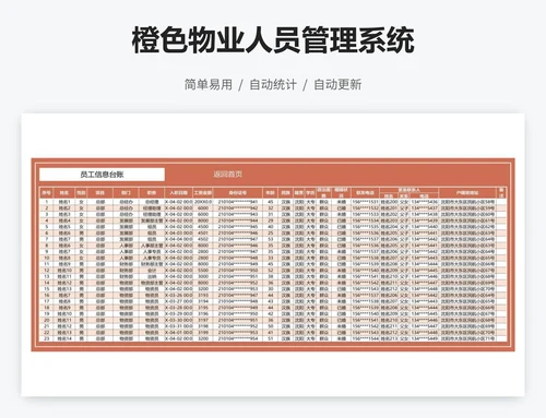 橙色物业人员管理系统